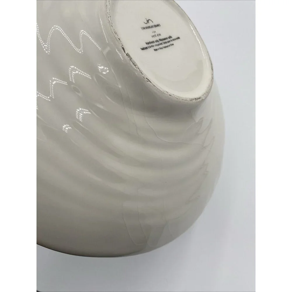 John Newdigate Ceramics West Elm Large Centerpiece Bowl Blue Yellow Fish 10.5”